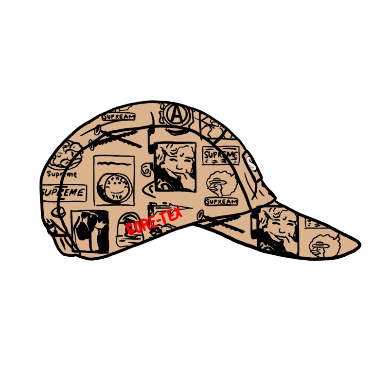 Supreme GORE-TEX Long Bill Camp Cap (SS21) Tan Stickers