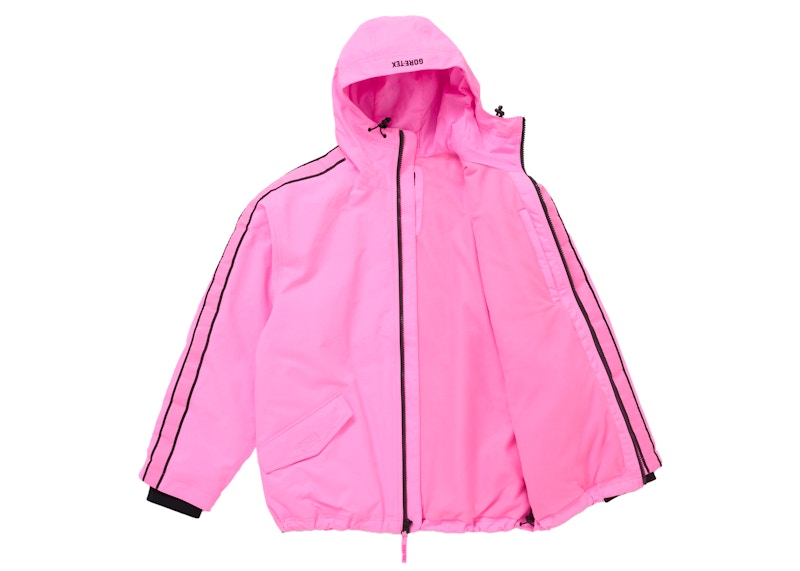Supreme GORE-TEX Stripe Hooded Jacket Fluorescent Pink