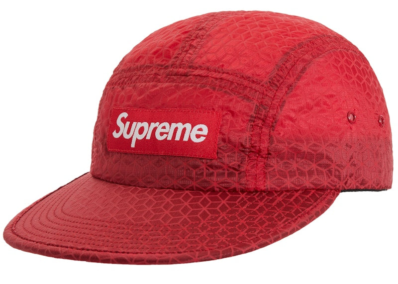 Supreme Geometric Ripstop Camp Cap Red