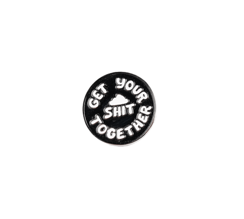 Supreme Get Your Shit Together Black Pin Silver