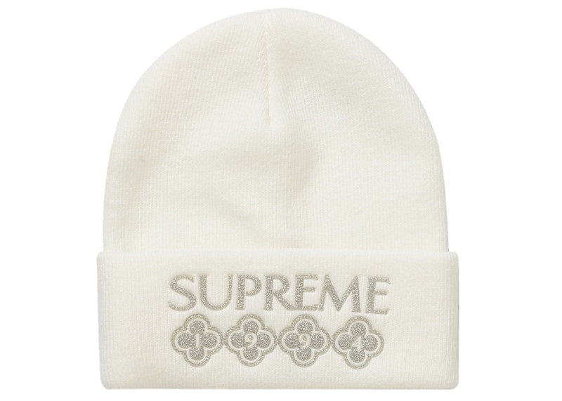 Supreme Glitter Beanie White