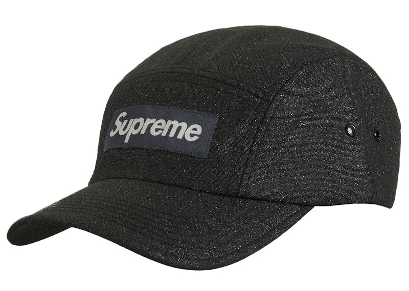 Supreme Glitter Cordura Camp Cap Black