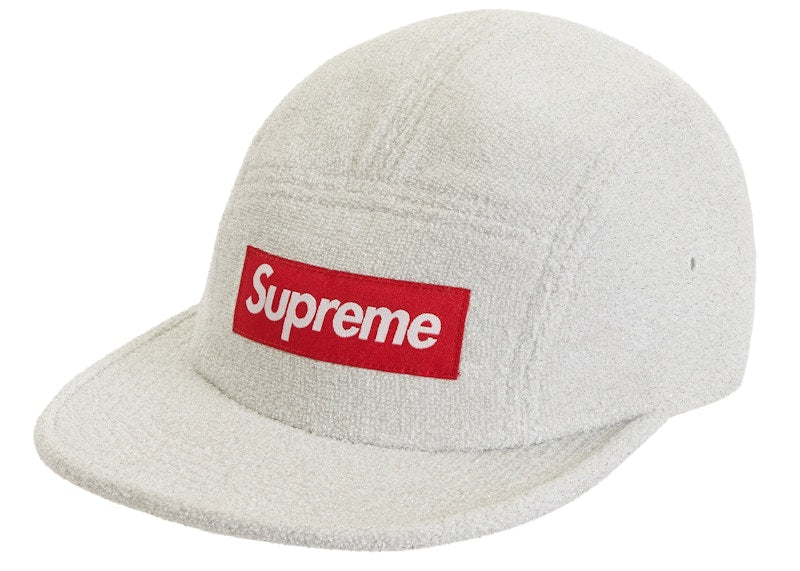 Supreme Glitter Terry Camp Cap White