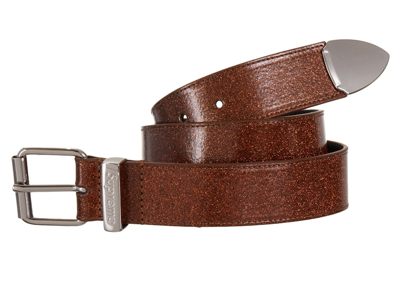 Supreme Glitter Vinyl Ranger Belt Brown