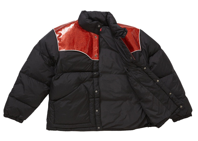 Supreme Glitter Yoke Down Puffer Jacket Black
