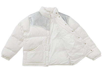 Supreme Glitter Yoke Down Puffer Jacket White