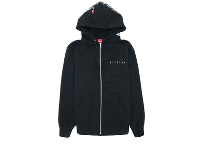 Supreme Globe Zip Up Hooded Sweatshirt Black