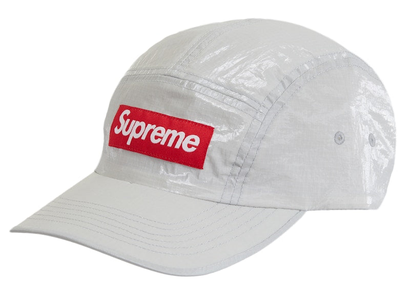 Supreme Gloss Ripstop Camp Cap Light Grey