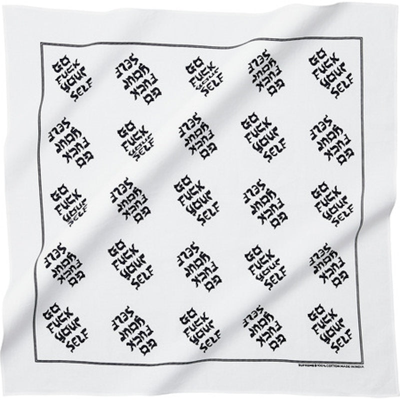 Supreme Go Fuck Yourself Bandana White