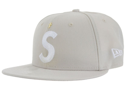 Supreme Gold Cross S Logo New Era Fitted Hat Stone
