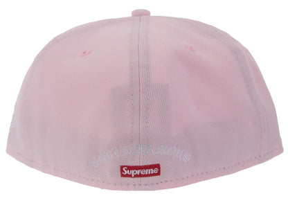 Supreme Gold Cross S Logo New Era Fitted Hat Pink