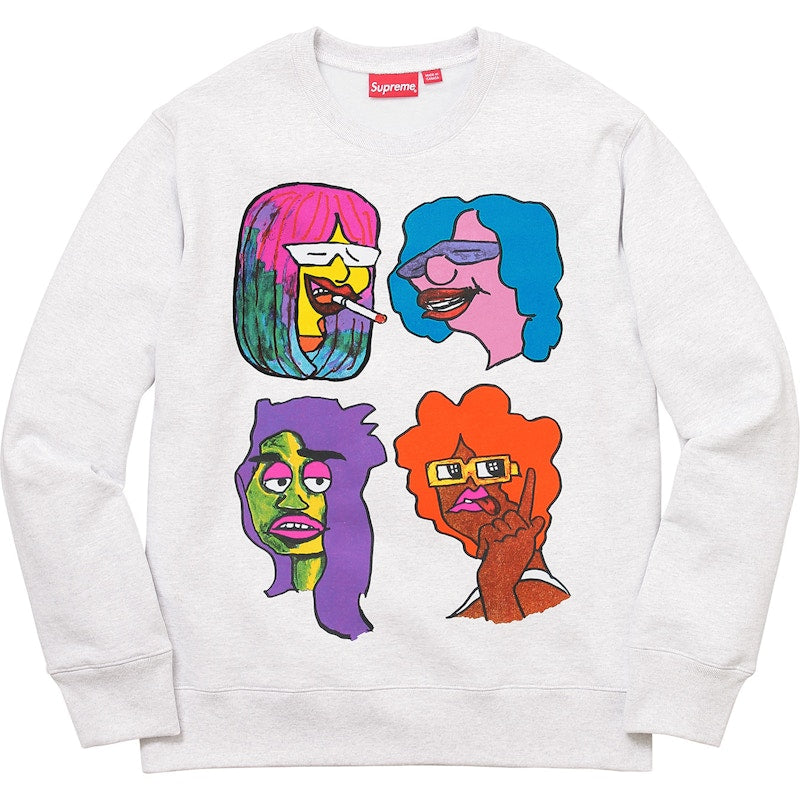 Supreme Gonz Heads Crewneck Ash Grey