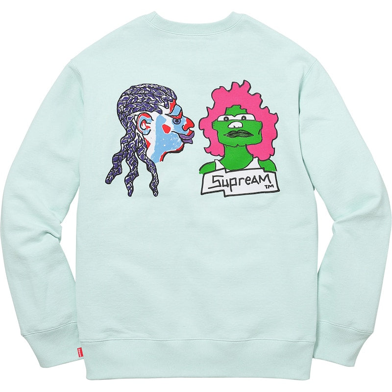 Supreme Gonz Heads Crewneck Ice Blue