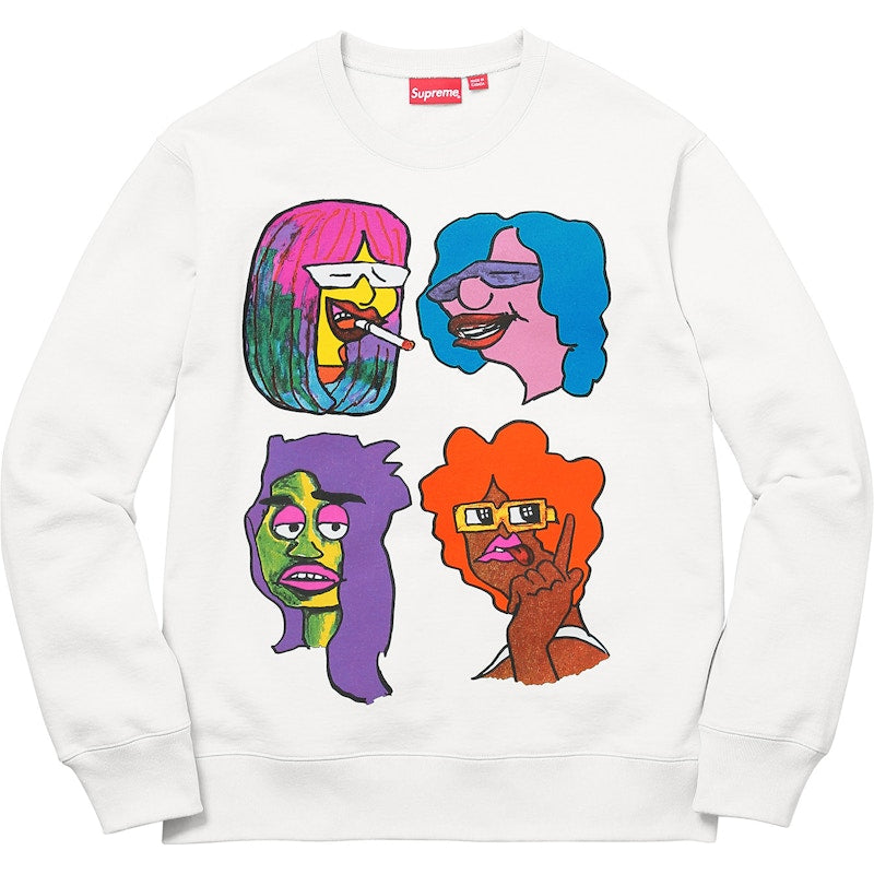 Supreme Gonz Heads Crewneck White