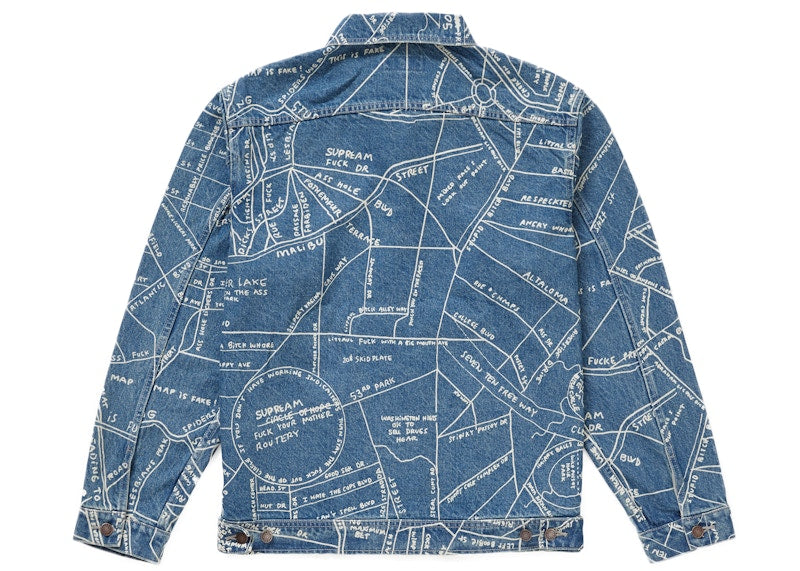 Supreme Gonz Map Work Jacket Washed Blue