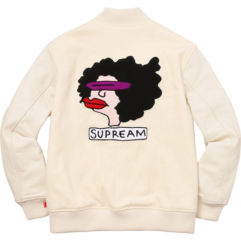 Supreme Gonz Ramm Varsity Jacket Off White