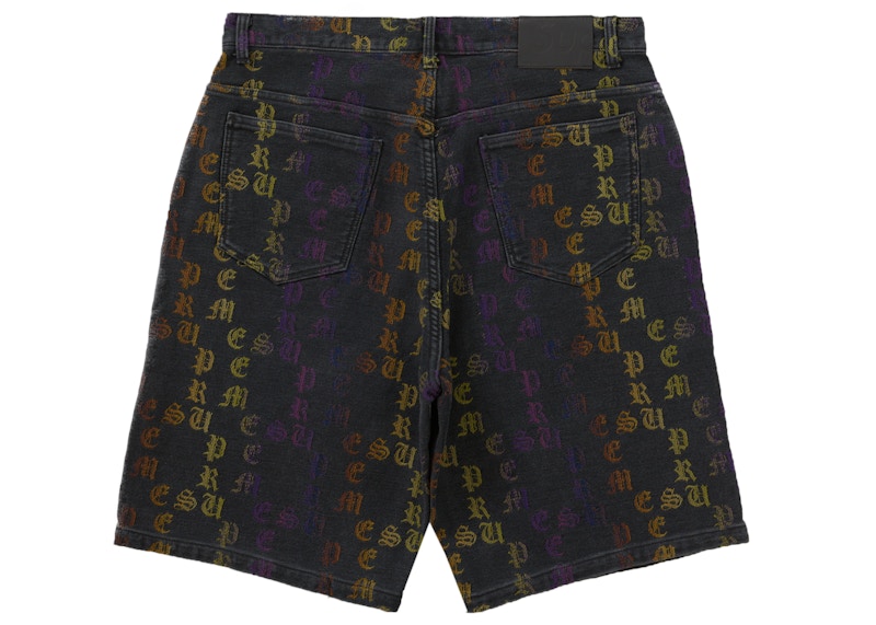 Supreme Gradient Jacquard Denim Short Black
