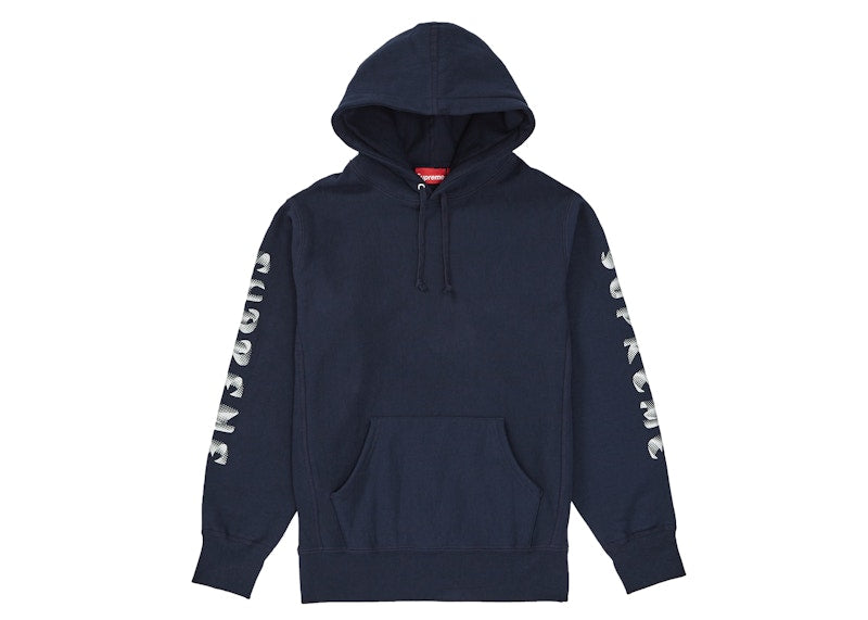 Supreme Gradient Sleeve Hooded Sweatshirt Navy