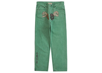 Supreme Great China Wall Canvas 5-Pocket Jean Washed Green