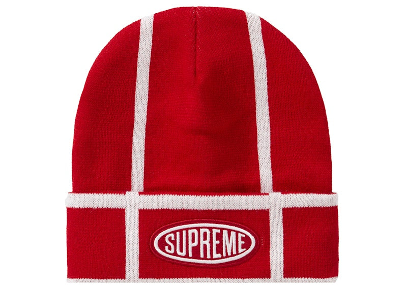 Supreme Grid Beanie Red
