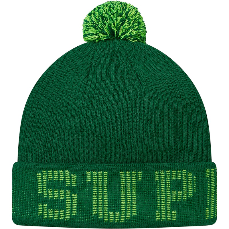 Supreme Grid Logo Beanie Dark Green