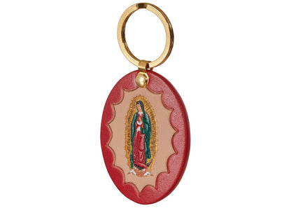 Supreme Guadalupe Leather Keychain Red