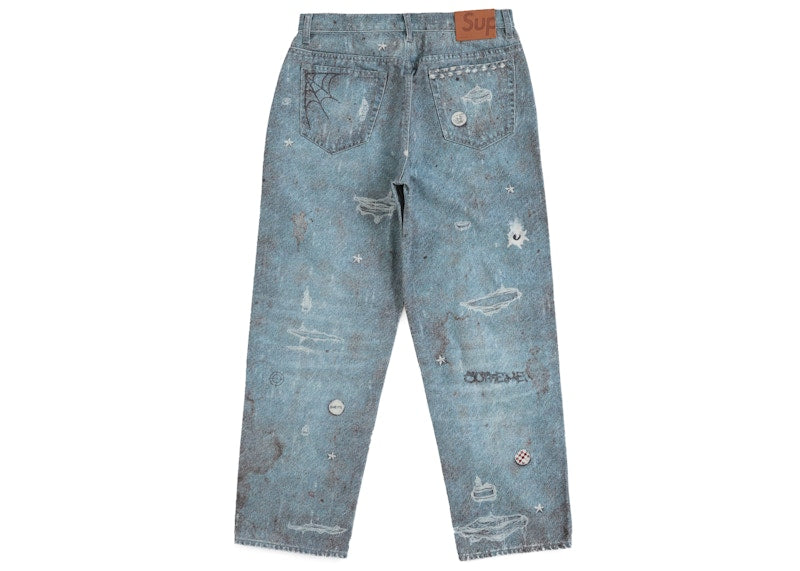 Supreme HJR Trompe L'oeil Loose Fit Jean Blue