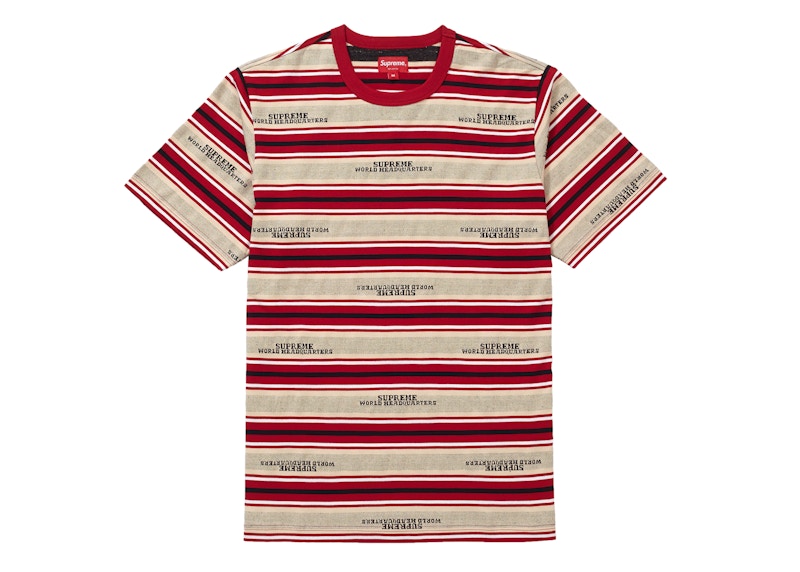 Supreme HQ Stripe S/S Top Tan
