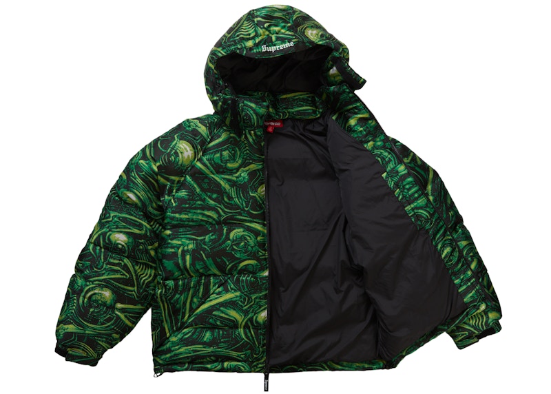 Supreme H.R. Giger Jacquard Down Puffer Jacket Green