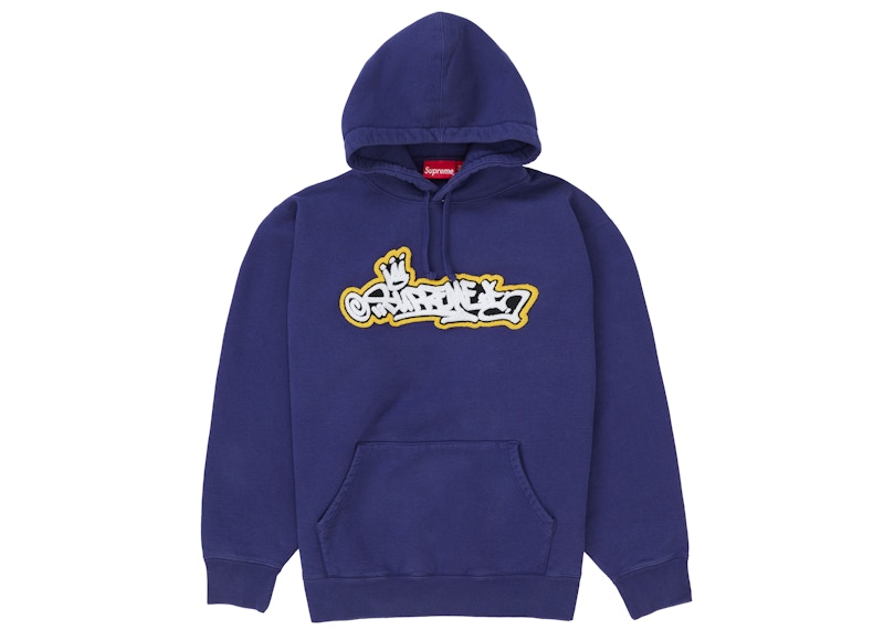Supreme Handstyle Hooded Sweatshirt Washed Navy