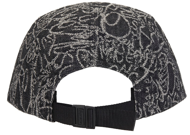 Supreme Handwriting Denim Camp Cap Black