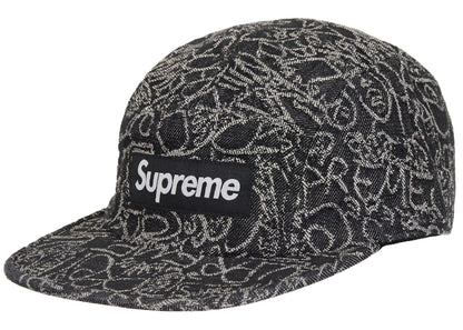 Supreme Handwriting Denim Camp Cap Black