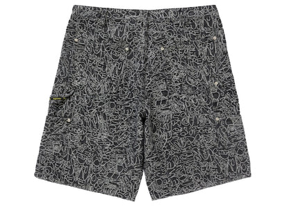 Supreme Handwriting Double Knee Denim Short Black