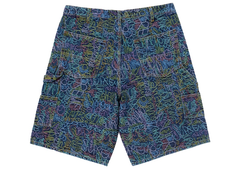 Supreme Handwriting Double Knee Denim Short Indigo