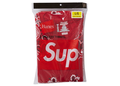 Supreme Hanes Bandana Tagless Tees (2 Pack) Red