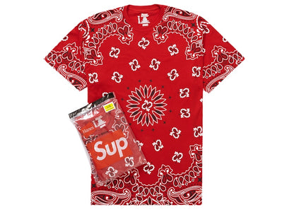 Supreme Hanes Bandana Tagless Tees (2 Pack) Red