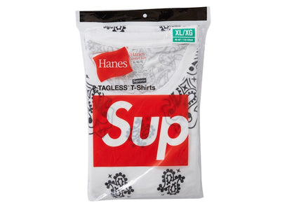 Supreme Hanes Bandana Tagless Tees (2 Pack) White