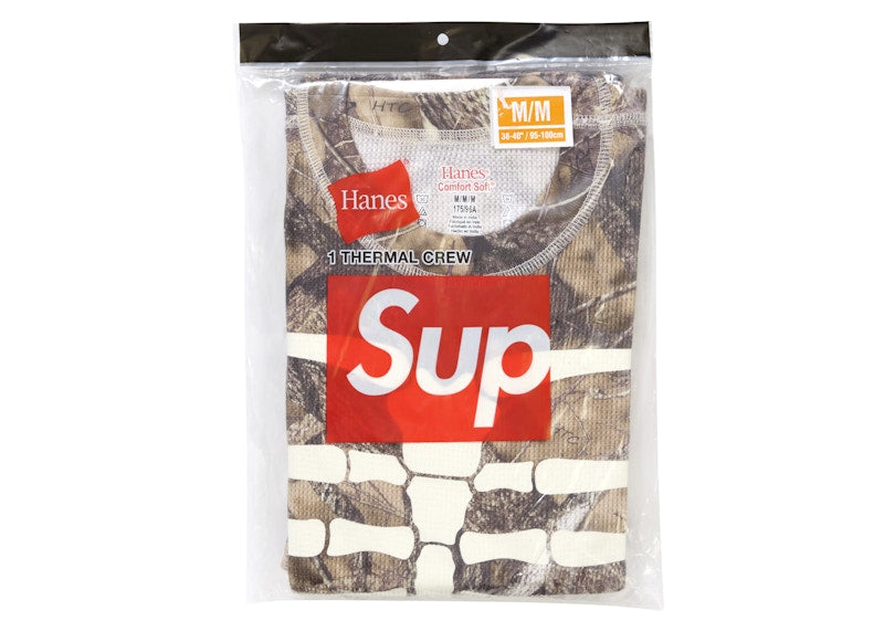 Supreme Hanes Bones Thermal Crew (1 Pack) Woodland Camo