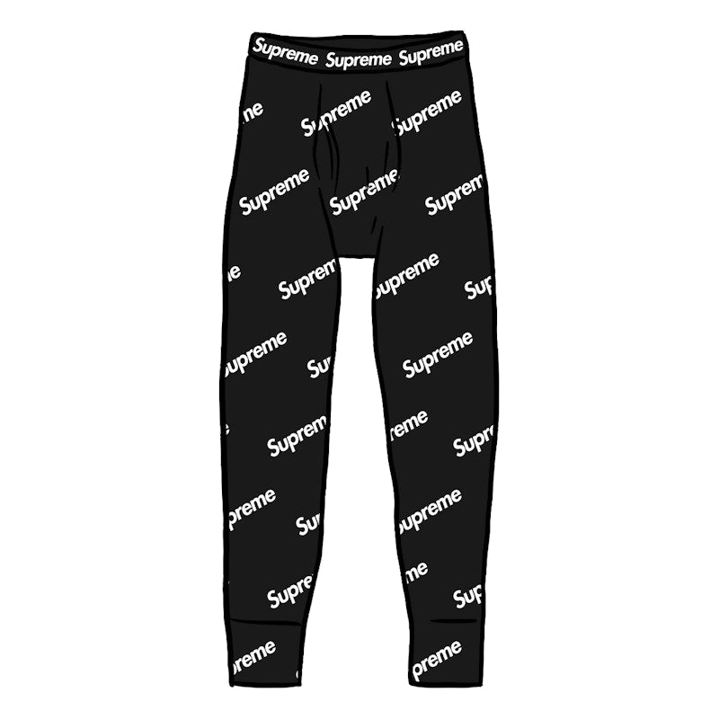 Supreme Hanes Thermal Pant (1 Pack) Black Logos