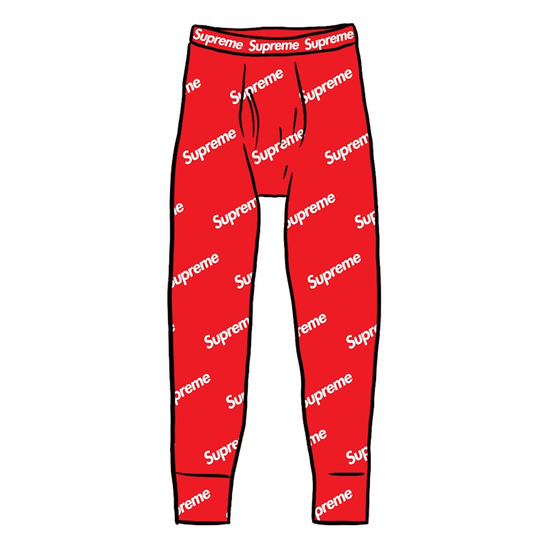 Supreme Hanes Thermal Pant (1 Pack) Red Logos