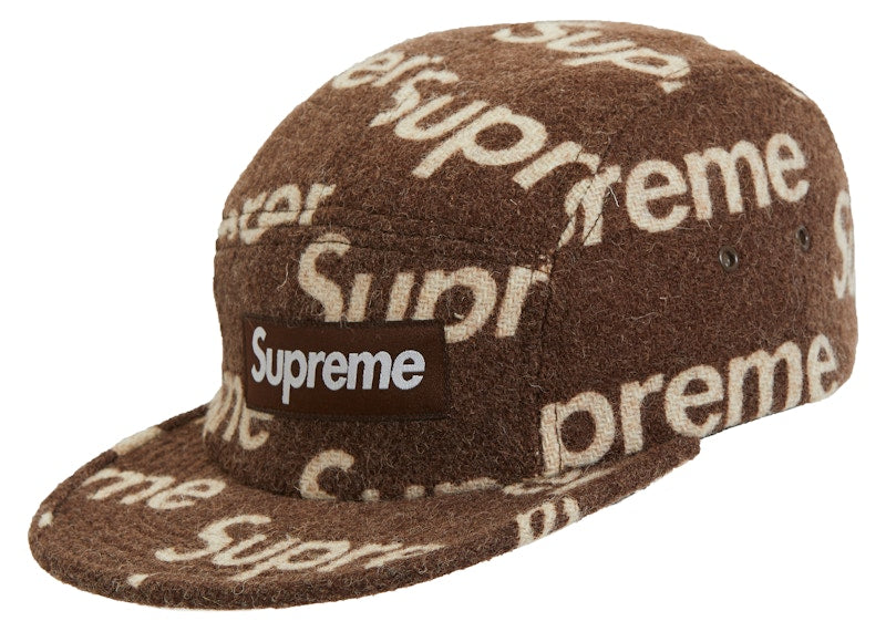Supreme Harris Tweed Camp Cap Brown