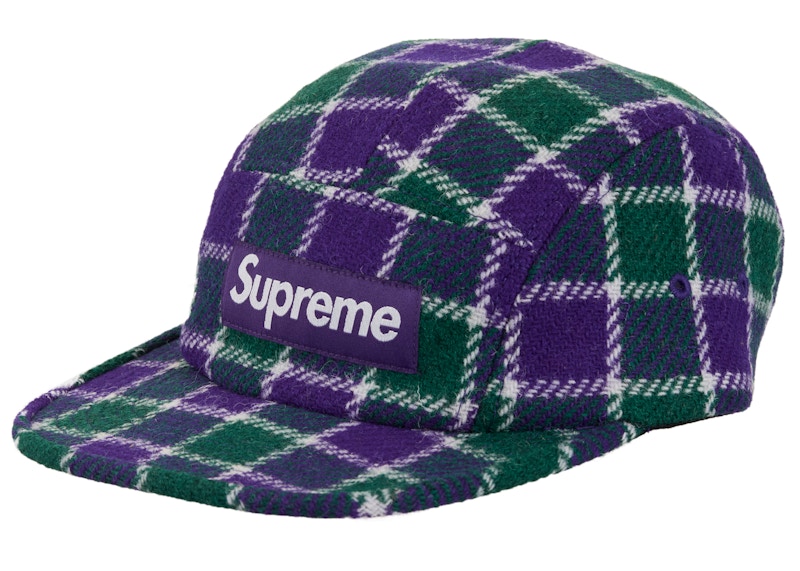 Supreme Harris Tweed Camp Cap Green Plaid