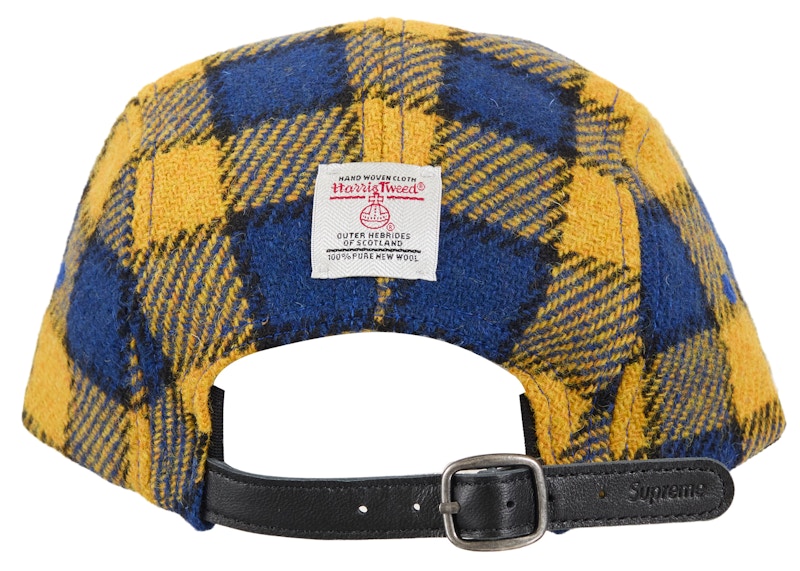Supreme Harris Tweed Camp Cap Yellow Plaid