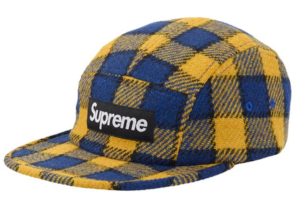 Supreme Harris Tweed Camp Cap Yellow Plaid