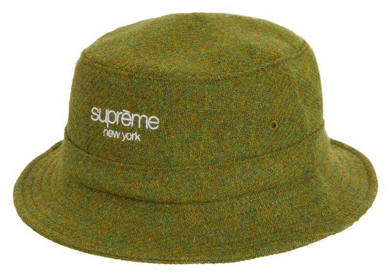 Supreme Harris Tweed Classic Logo Crusher Olive