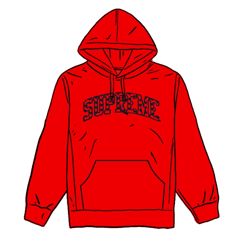 Supreme Hearts Arc Hooded Sweatshirt Red