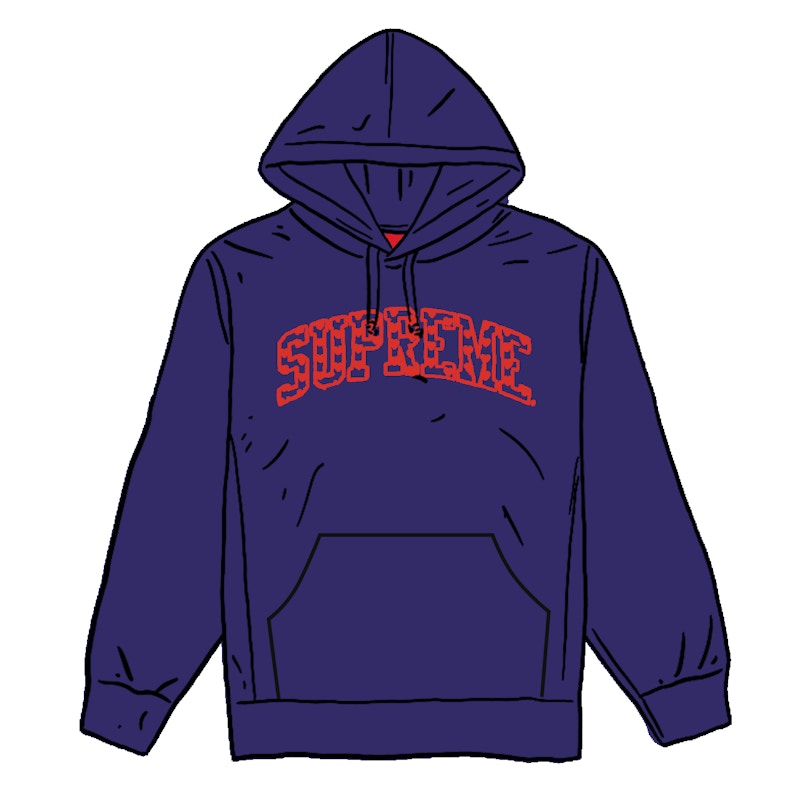 Supreme Hearts Arc Hooded Sweatshirt Washed Navy