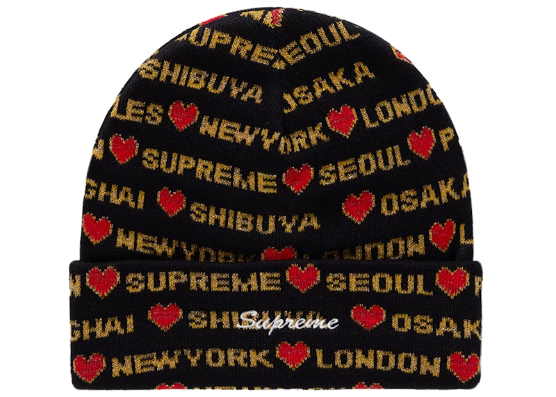 Supreme Hearts Beanie Black