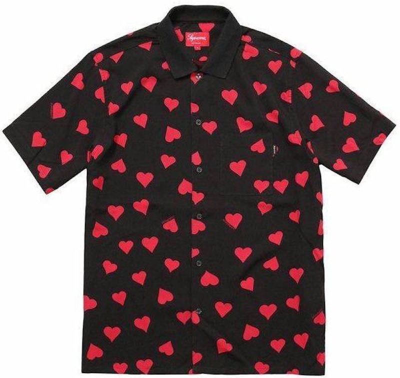Supreme Hearts Rayon Shirt Black