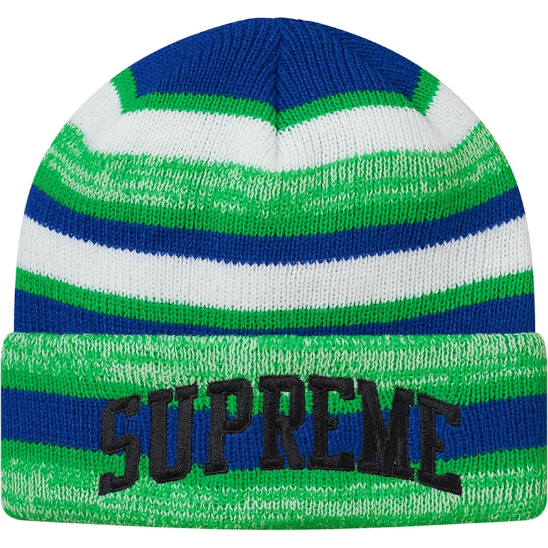 Supreme Heather Stripe Beanie Green